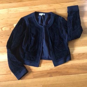 Nanette Lepore Cropped Velvet Blazer
